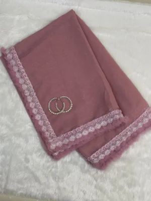 Turkish Pink Georgette Polyster Saree
