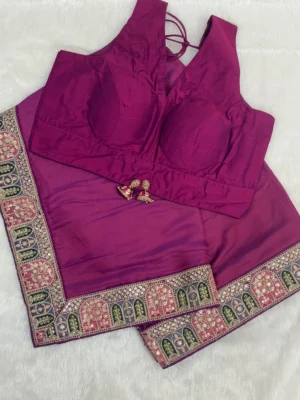 Heritage Pink Satin Silk Saree