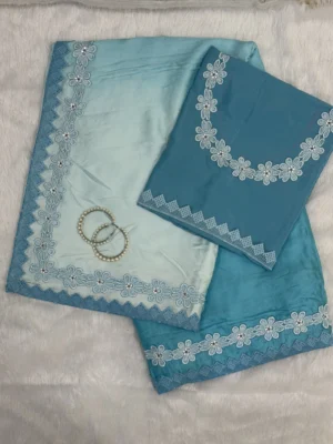 Sea Blue Serene Modal Silk Saree