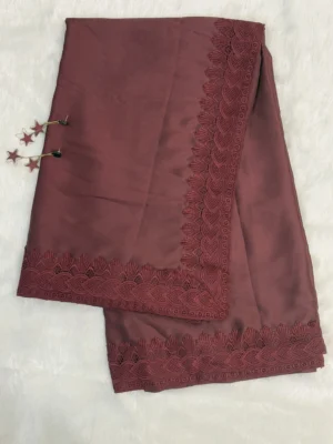 Brown Beam Satin Duchess Saree