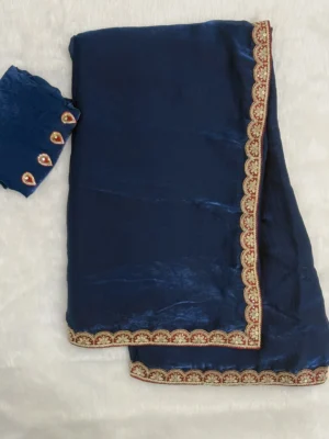 Kingston Blue Shiffon Daimond Saree