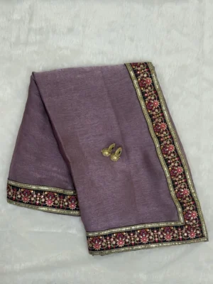 Confined Lilac Light Purple Paper Silk Saree