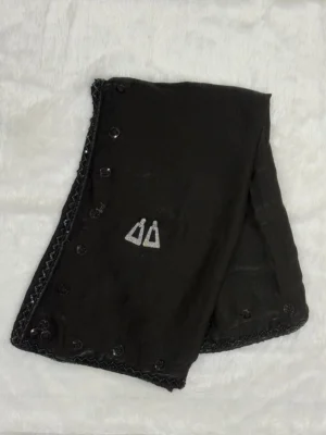 Jet Black Diamond chiffon Saree