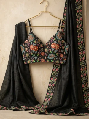 Charcoal black Silk