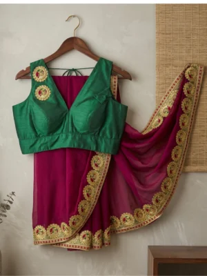 Peacock Muster Maroon