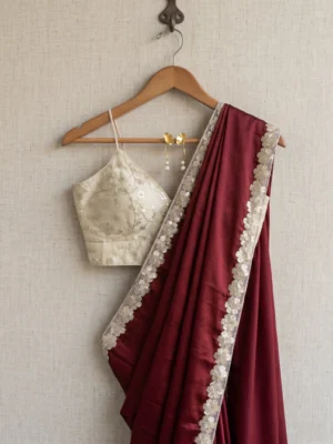 Floral Red Satin